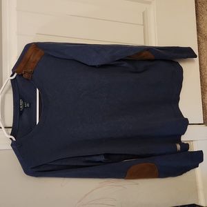 Ralph Lauren blue long sleeve with brown details XL